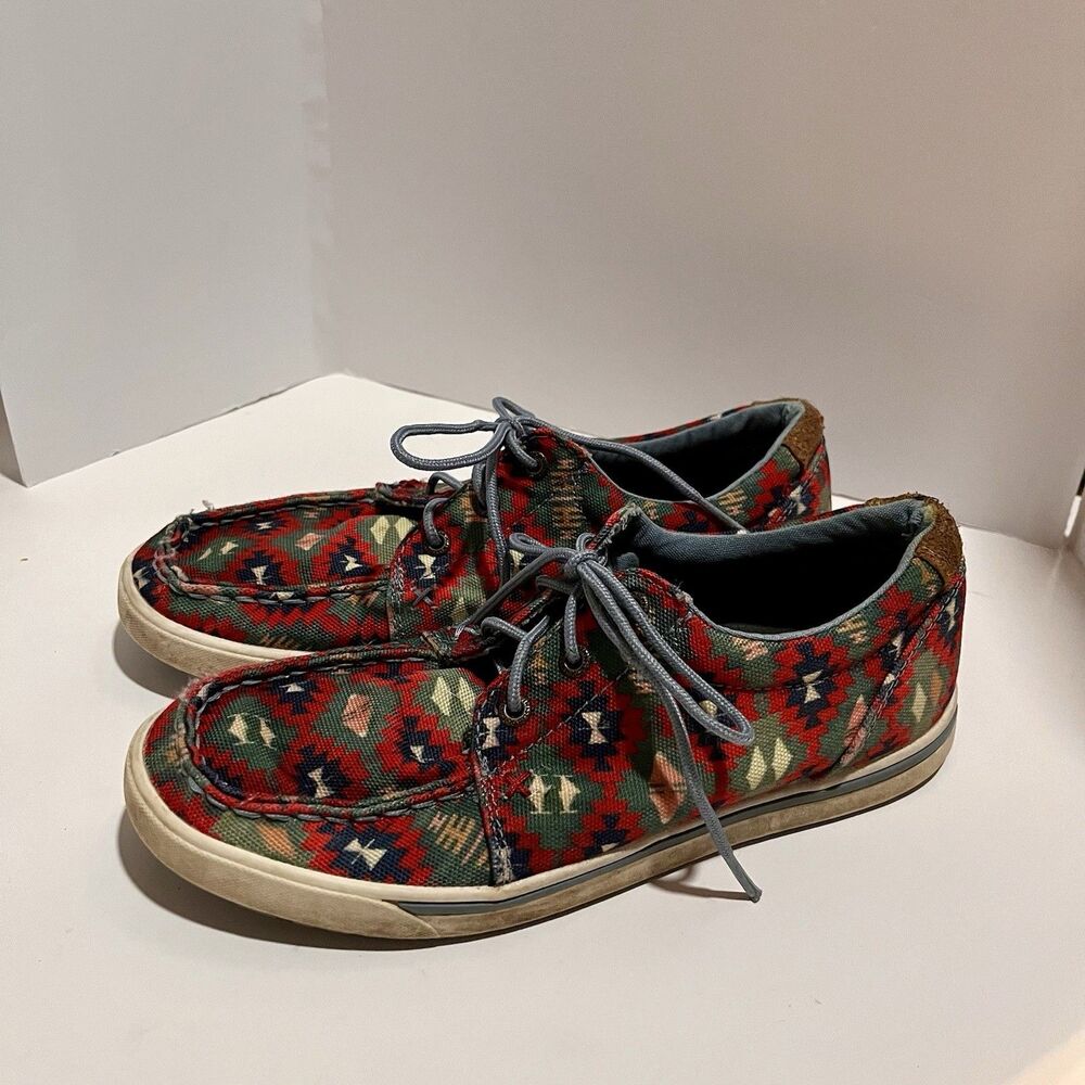 Twisted X Women's Aztec Print Hooey Lopers - Lace Up Casual Shoes Size 10